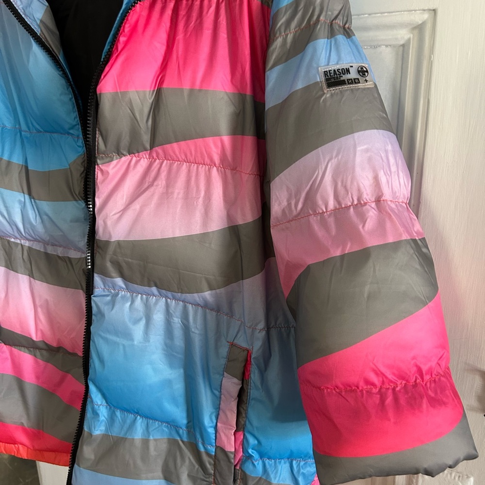 Reason Multicolor Striped Puffer Jacket - image 2